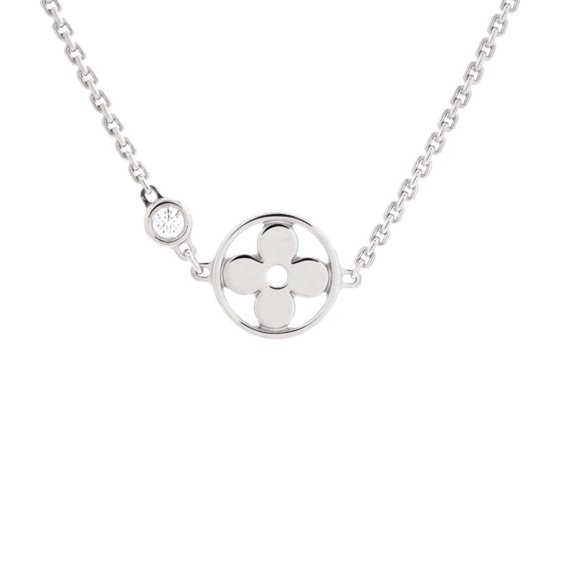 Idylle Blossom Necklace 18K White Gold with Diamond