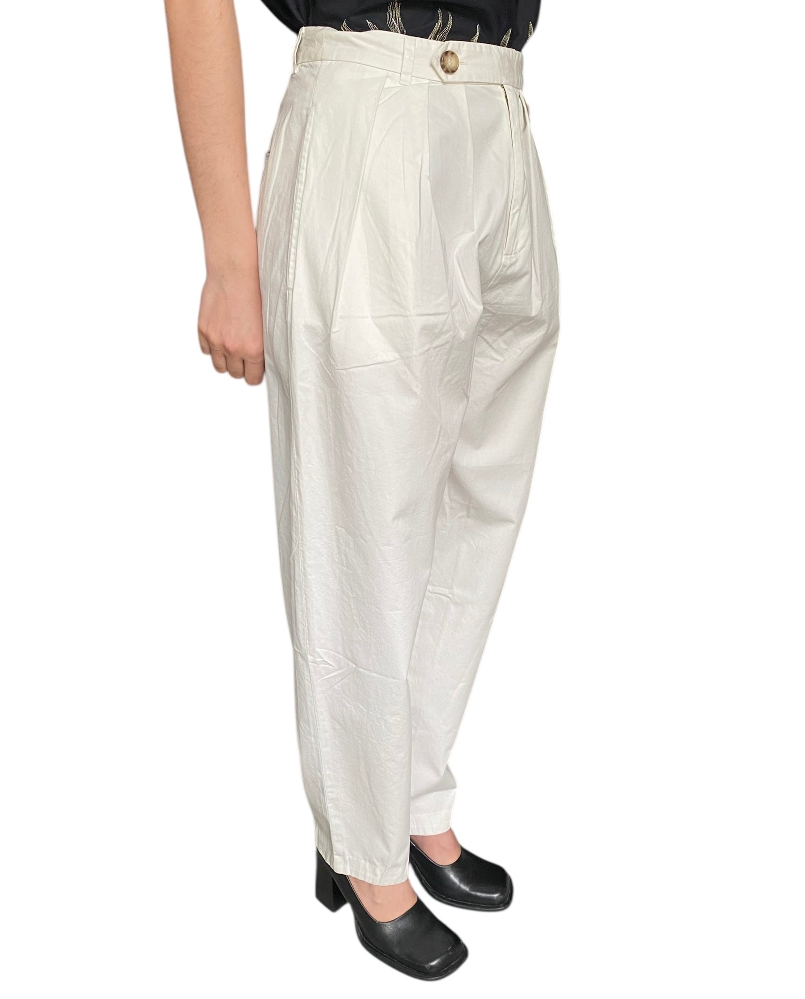 Doen White “Grover” Cotton Loose  Trousers - US 6