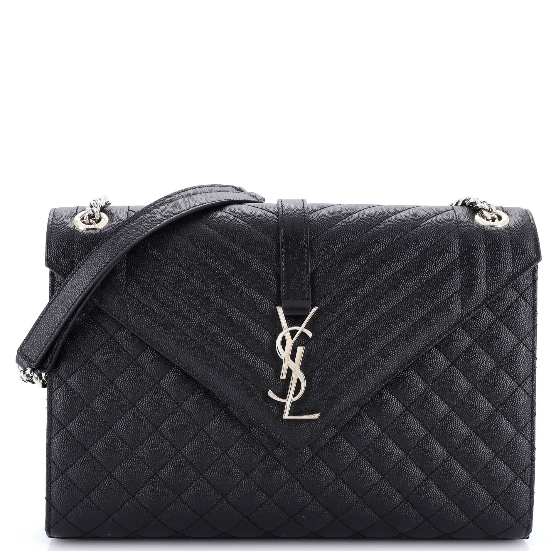 Classic Monogram Envelope Satchel Mixed Matelasse Leather Large