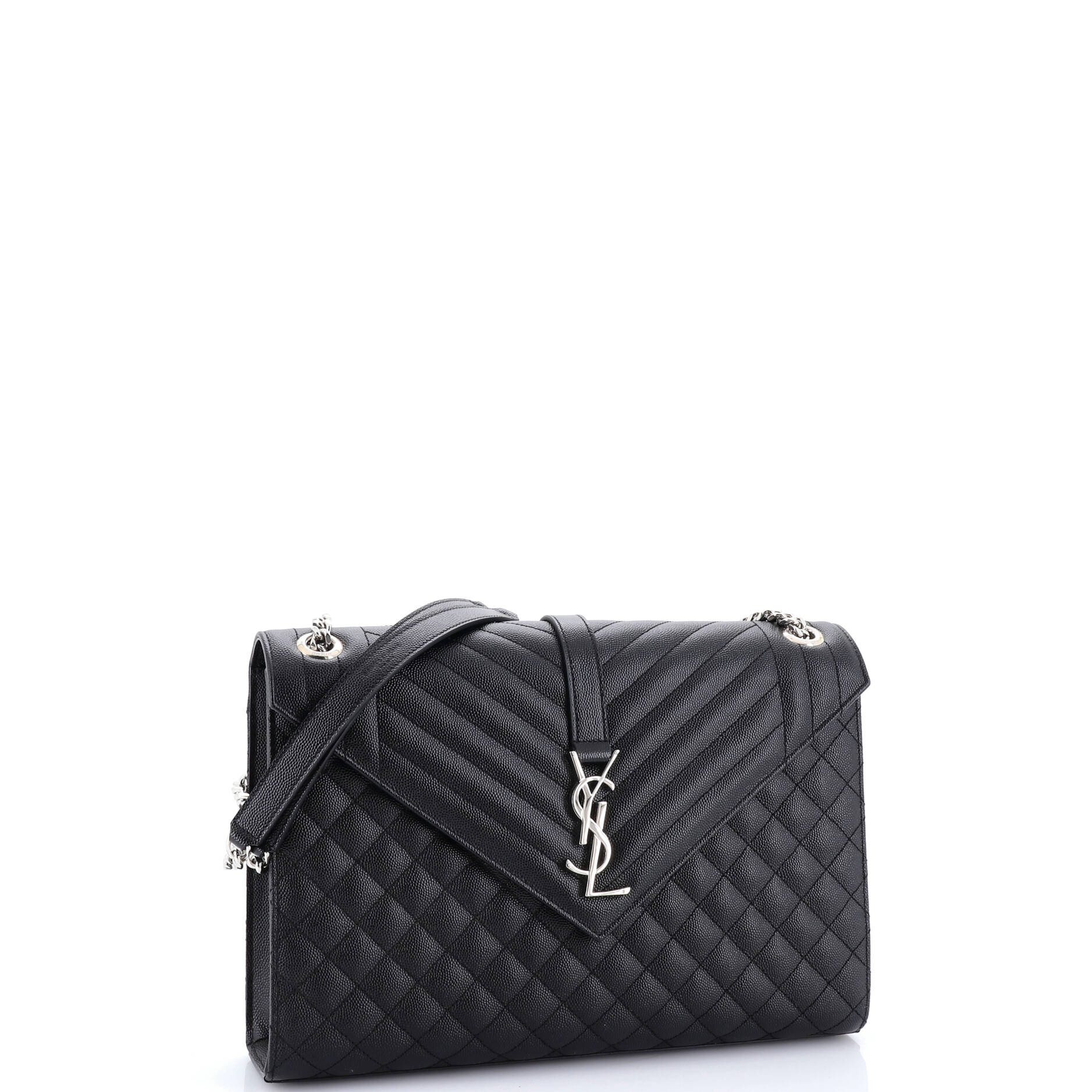 Classic Monogram Envelope Satchel Mixed Matelasse Leather Large