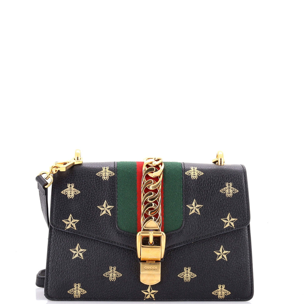 Sylvie Shoulder Bag Printed Leather Small