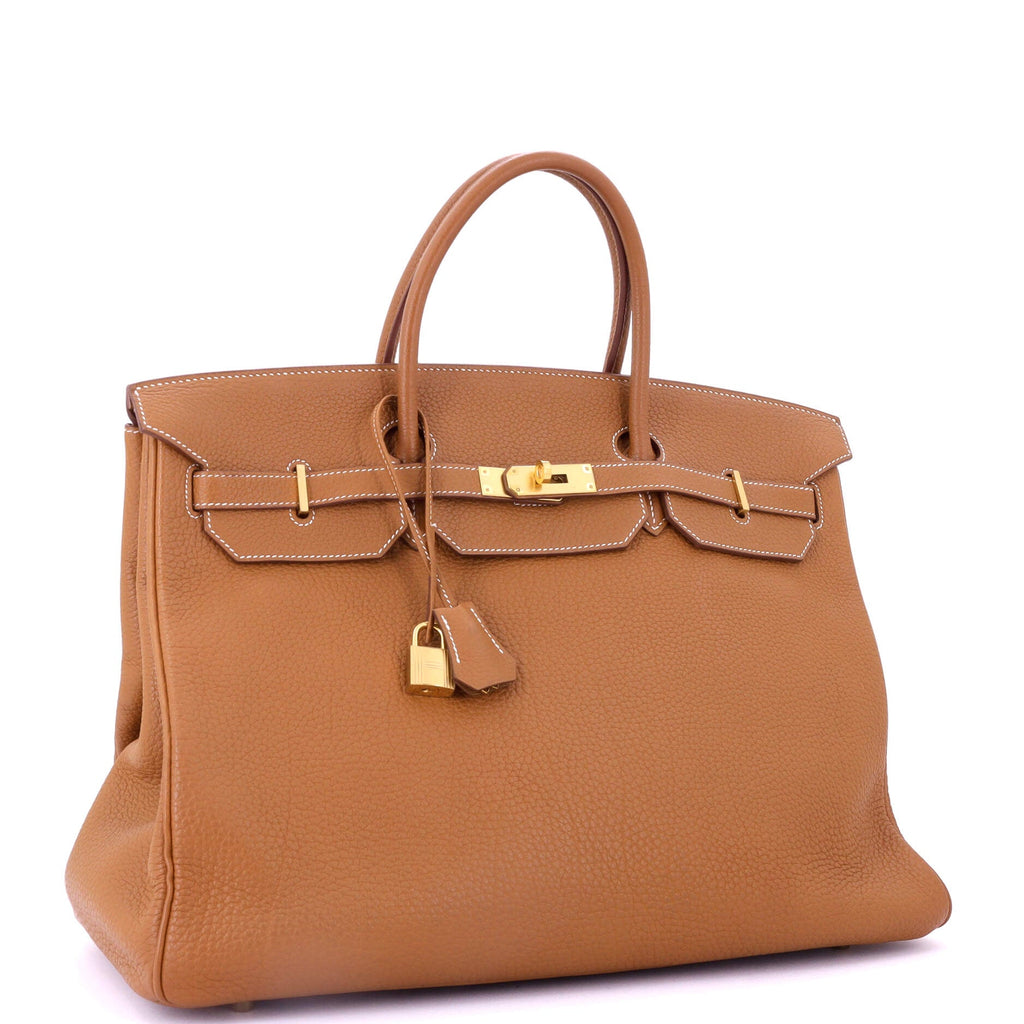 Birkin Handbag Gold Fjord with Gold Hardware 40