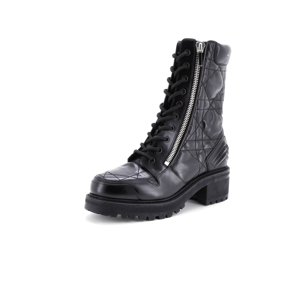 Women's D-Unit Combat Boots Cannage Quilt Leather