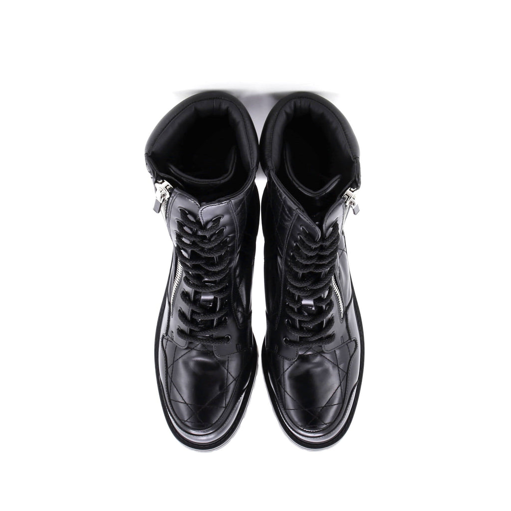 Women's D-Unit Combat Boots Cannage Quilt Leather