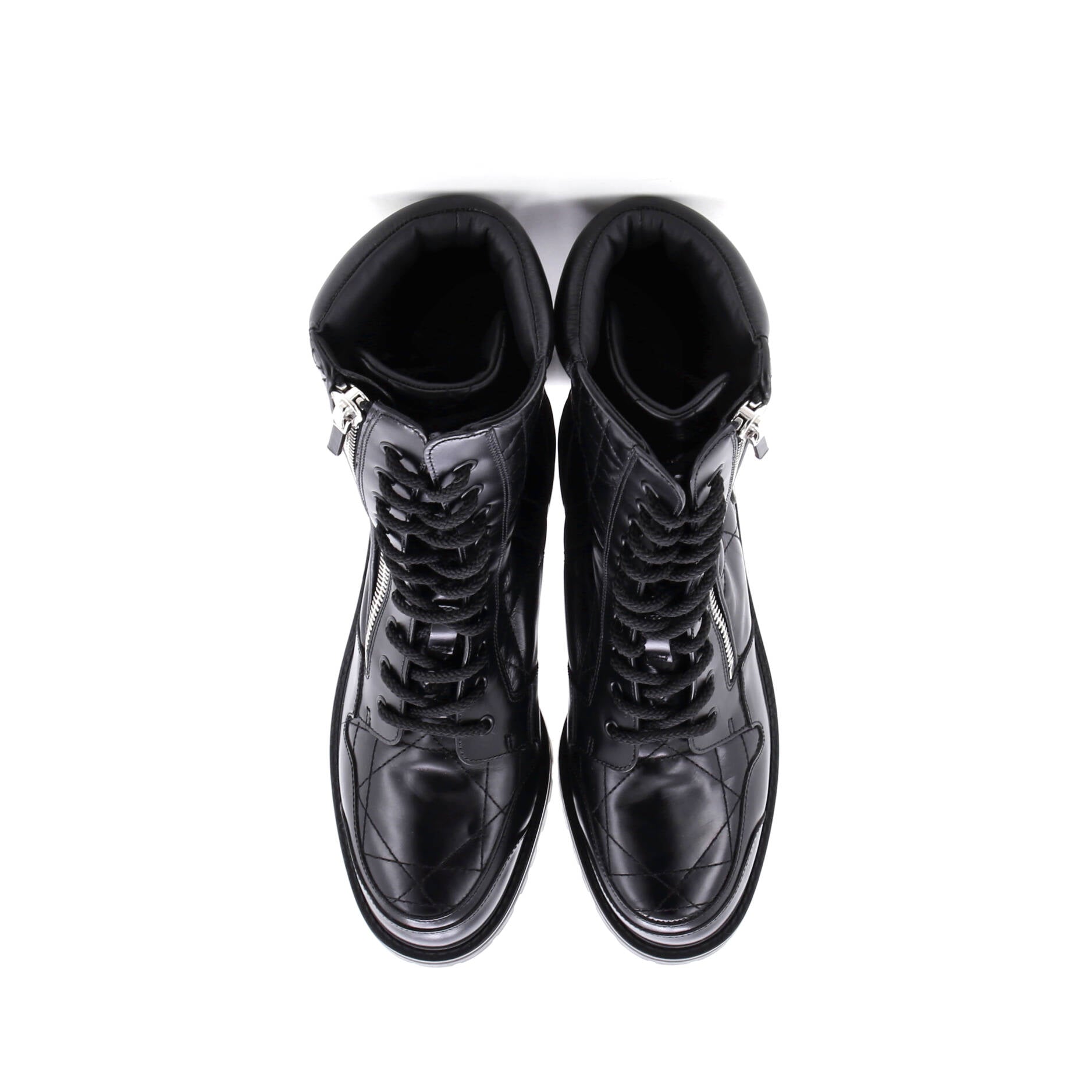Women's D-Unit Combat Boots Cannage Quilt Leather