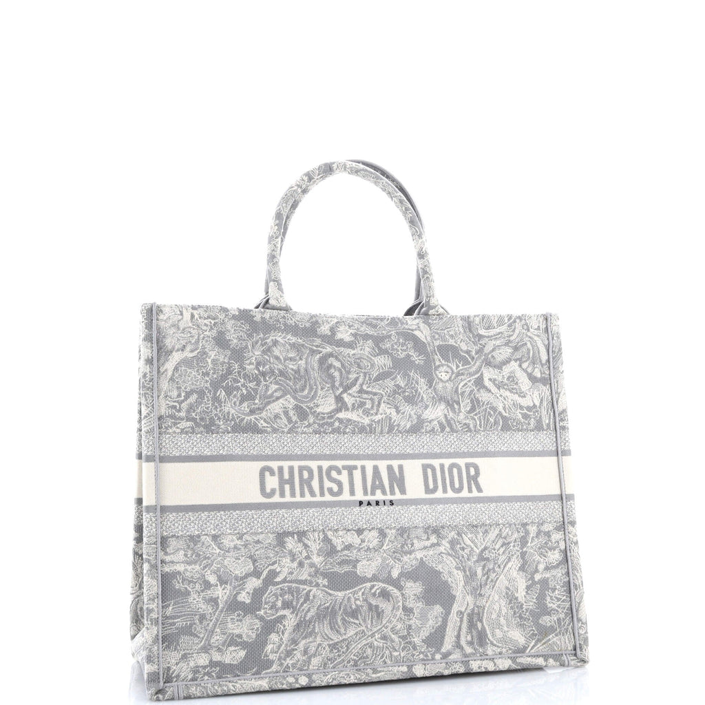 Book Tote Embroidered Canvas Large