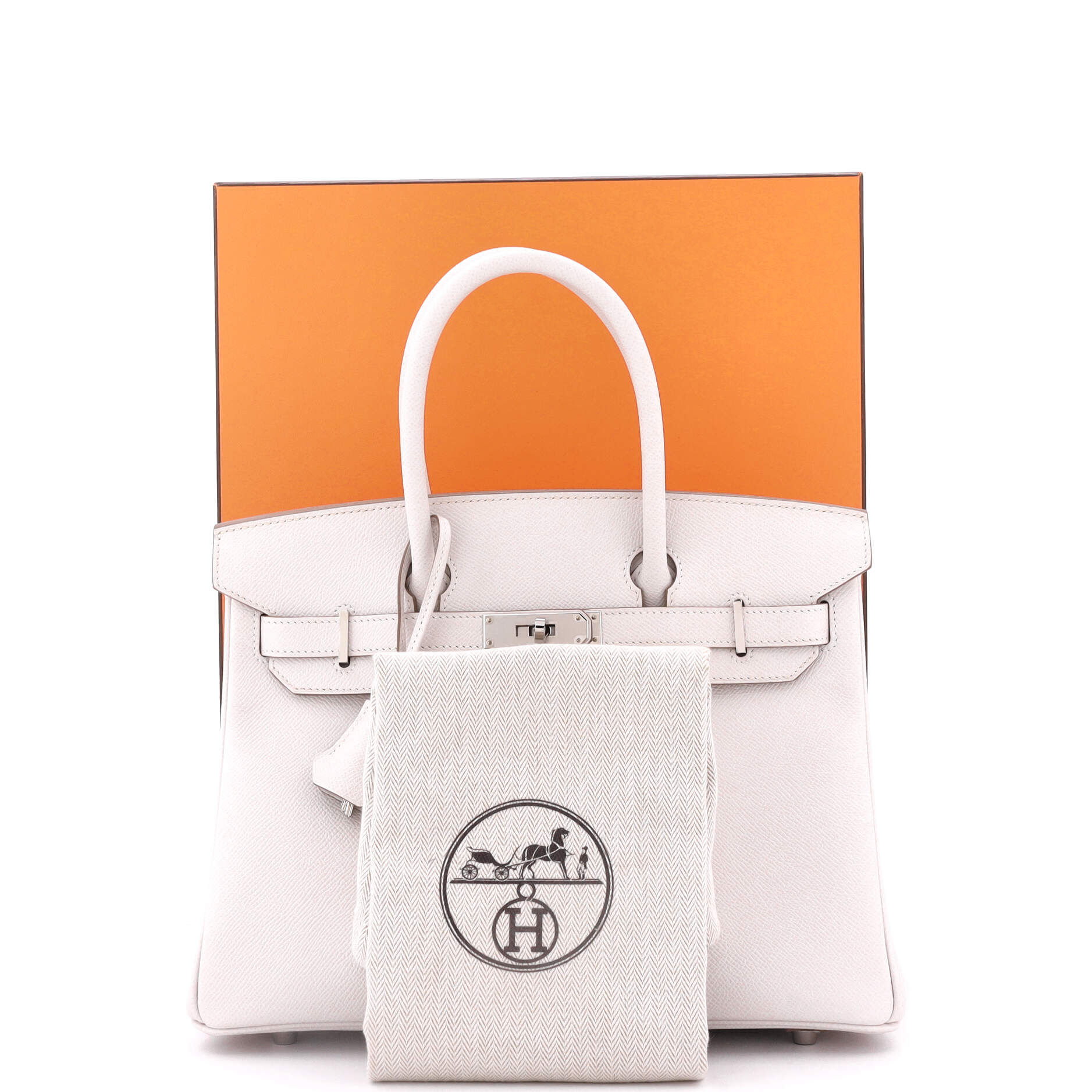 Birkin Handbag Light Epsom with Palladium Hardware 30