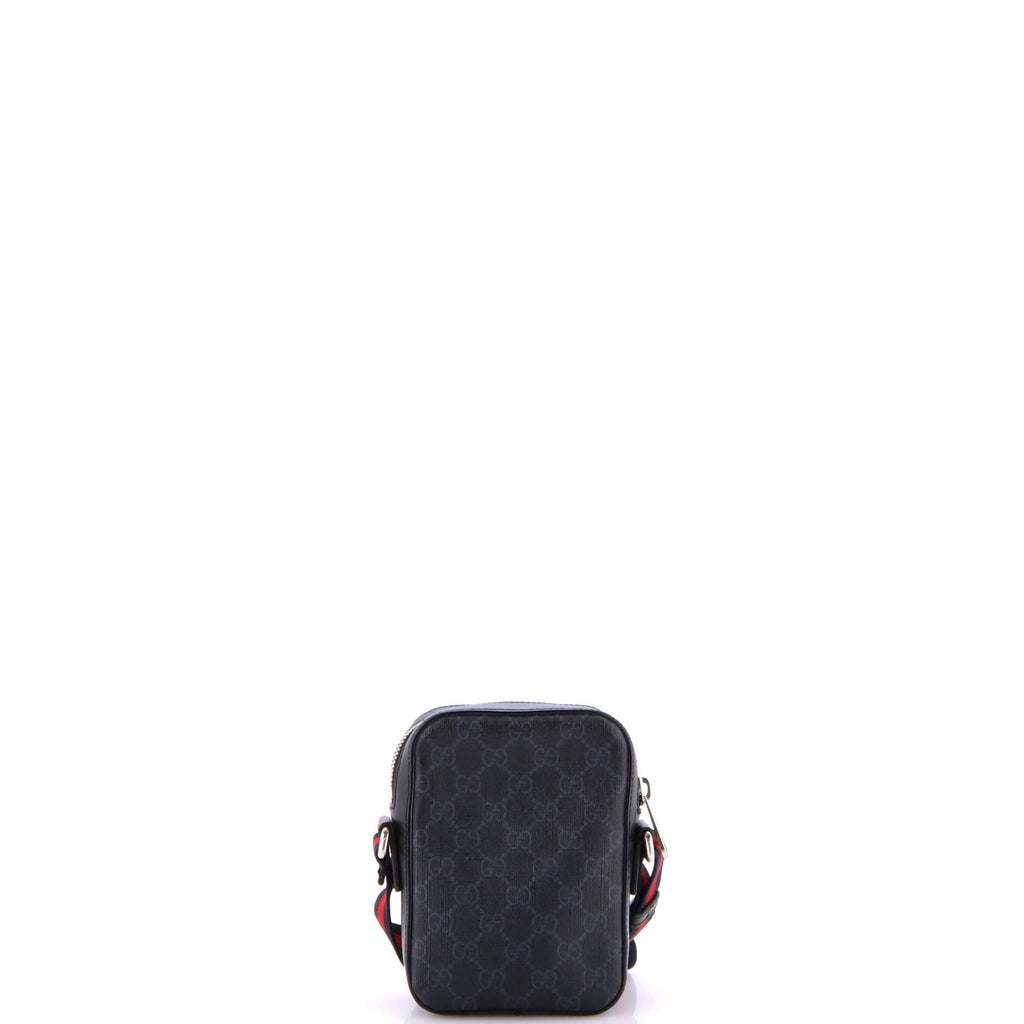 Web Strap Front Zip Messenger Bag GG Coated Canvas Mini