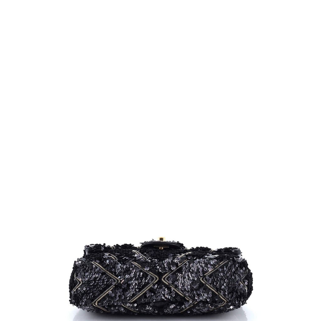 CC Flap Bag Chevron Sequins Mini