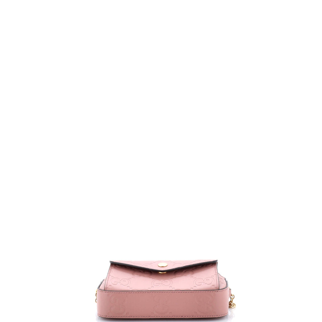 Front Pocket Chain Shoulder Bag Jumbo GG Embossed Leather Super Mini