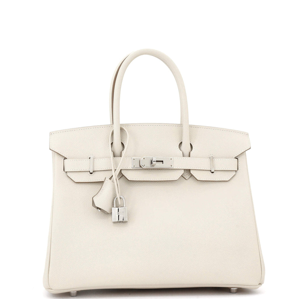 Birkin Handbag Light Epsom with Palladium Hardware 30