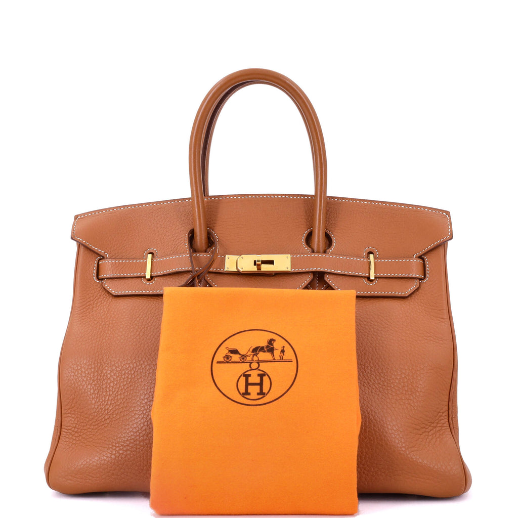 Birkin Handbag Etrusque Clemence with Gold Hardware 35