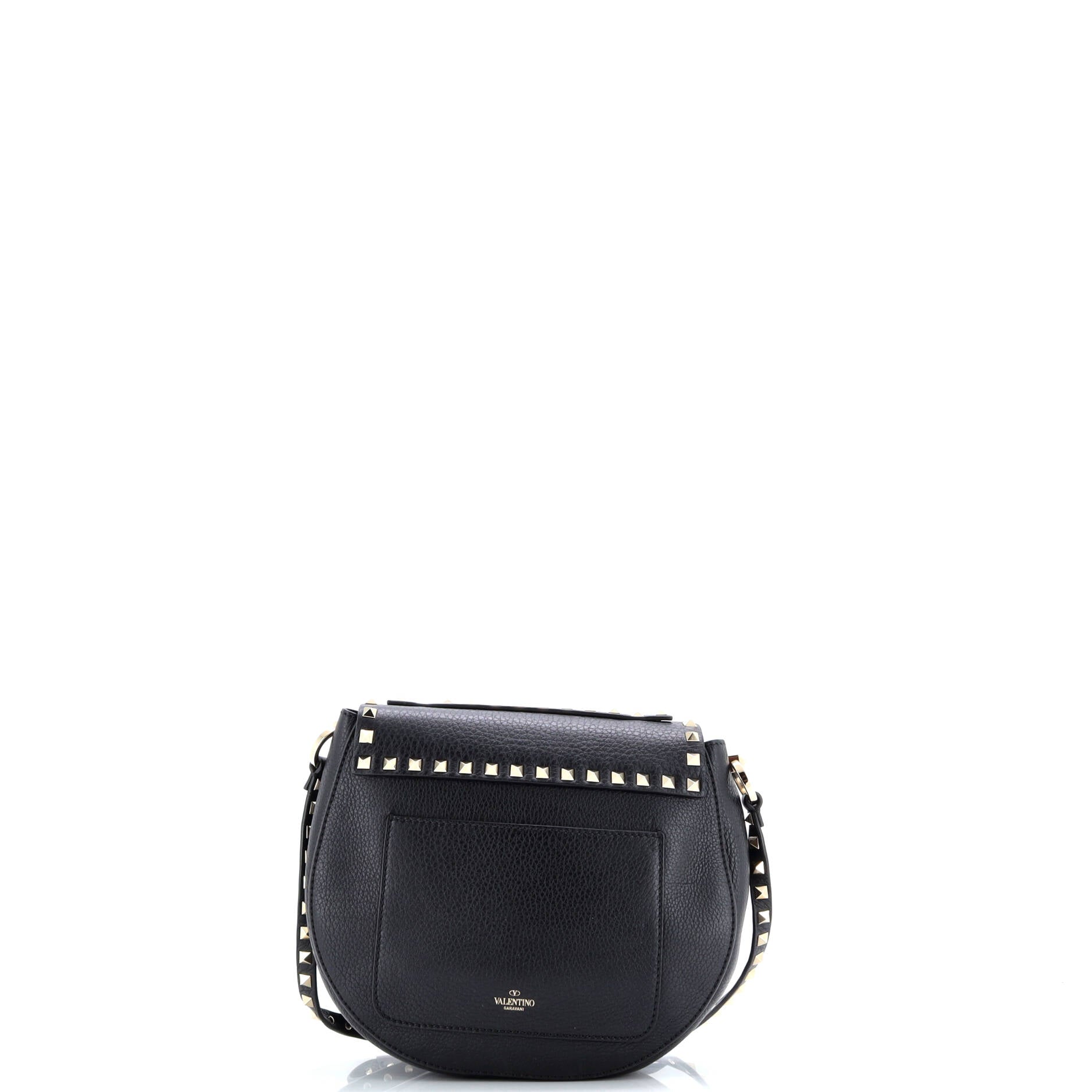Rockstud Flip Lock Saddle Bag Leather Small