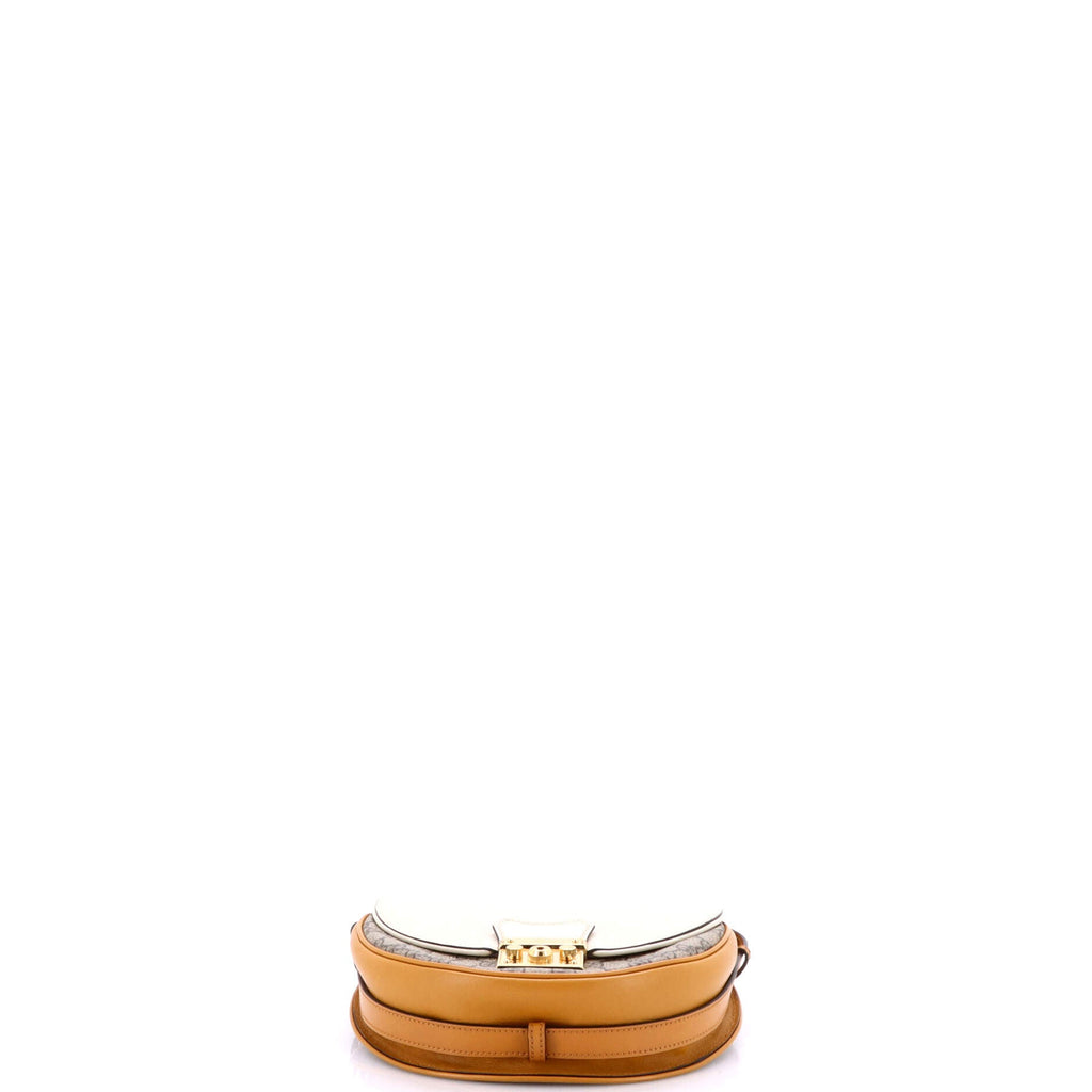 Padlock Saddle Shoulder Bag GG Coated Canvas and Leather Small