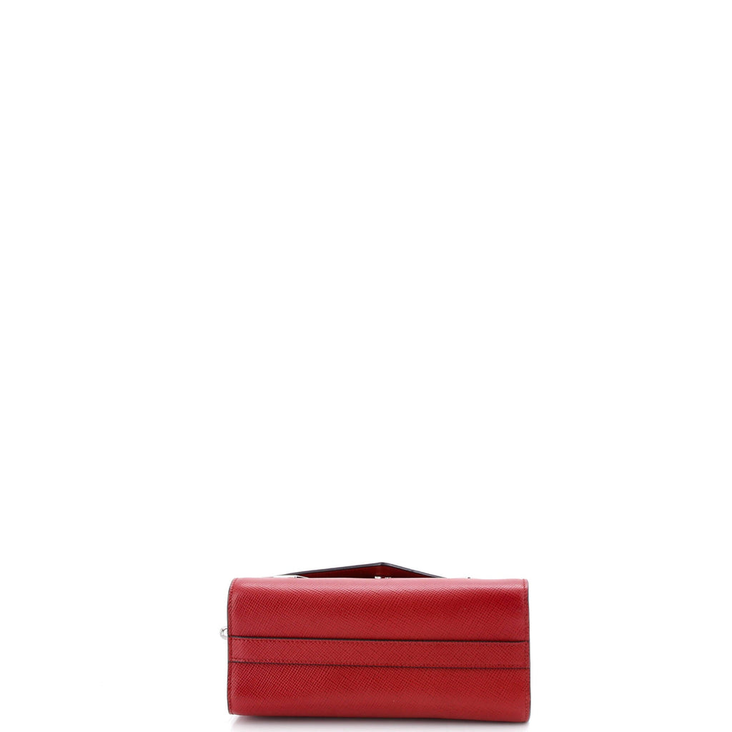 Monochrome Shoulder Bag Embellished Saffiano Leather Small