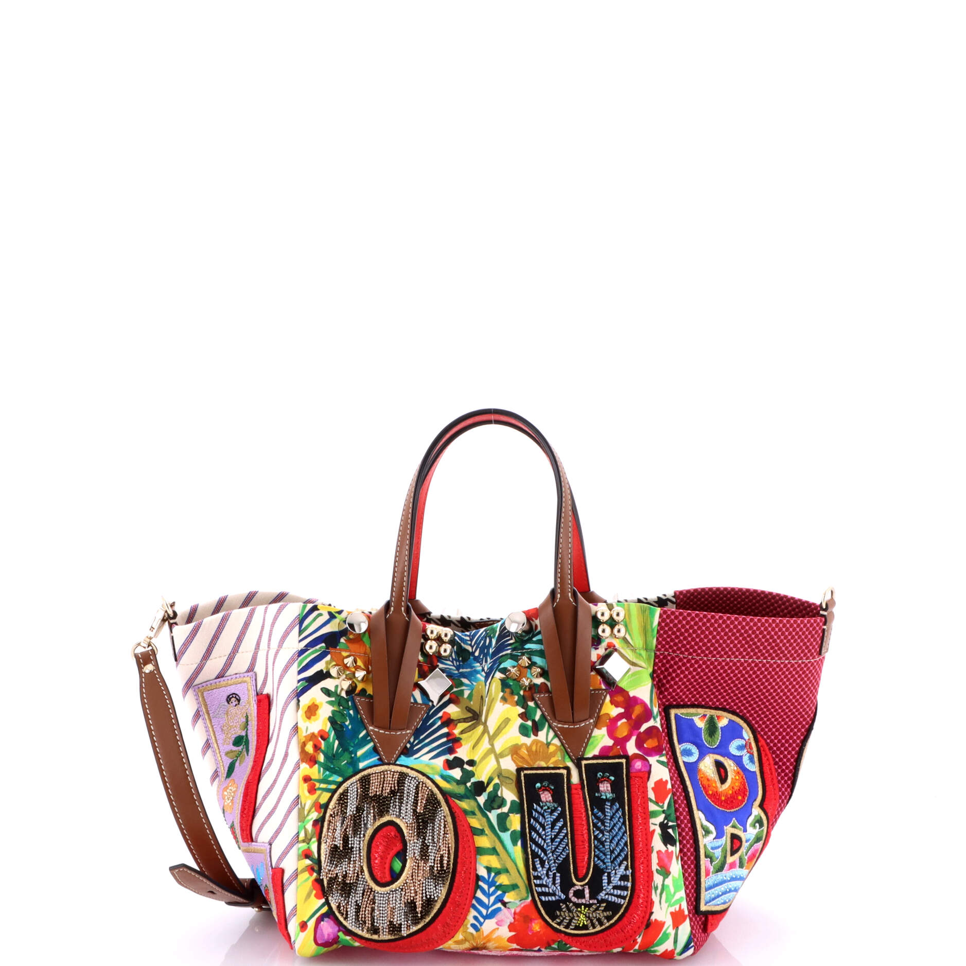 Caracaba Tote Embellished Canvas with Leather Small