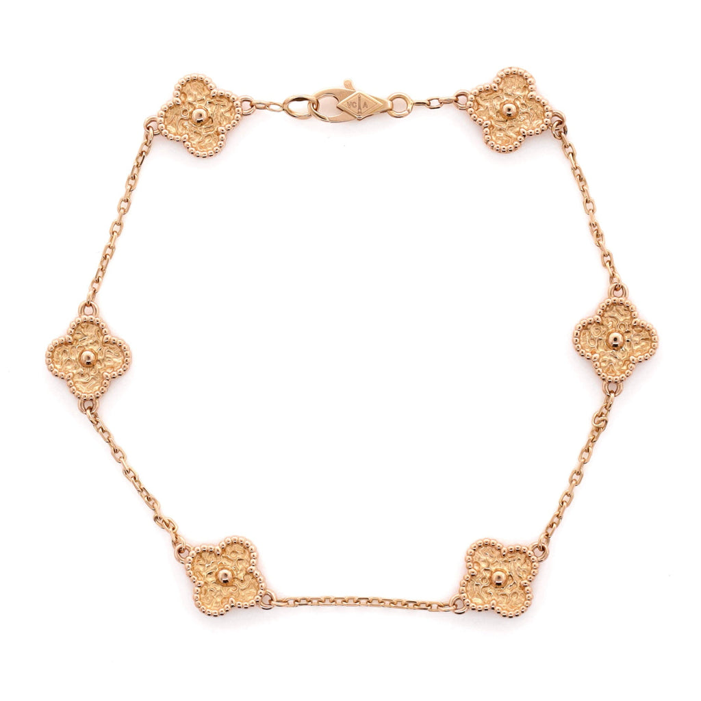 Sweet Alhambra 6 Motifs Bracelet 18K Rose Gold