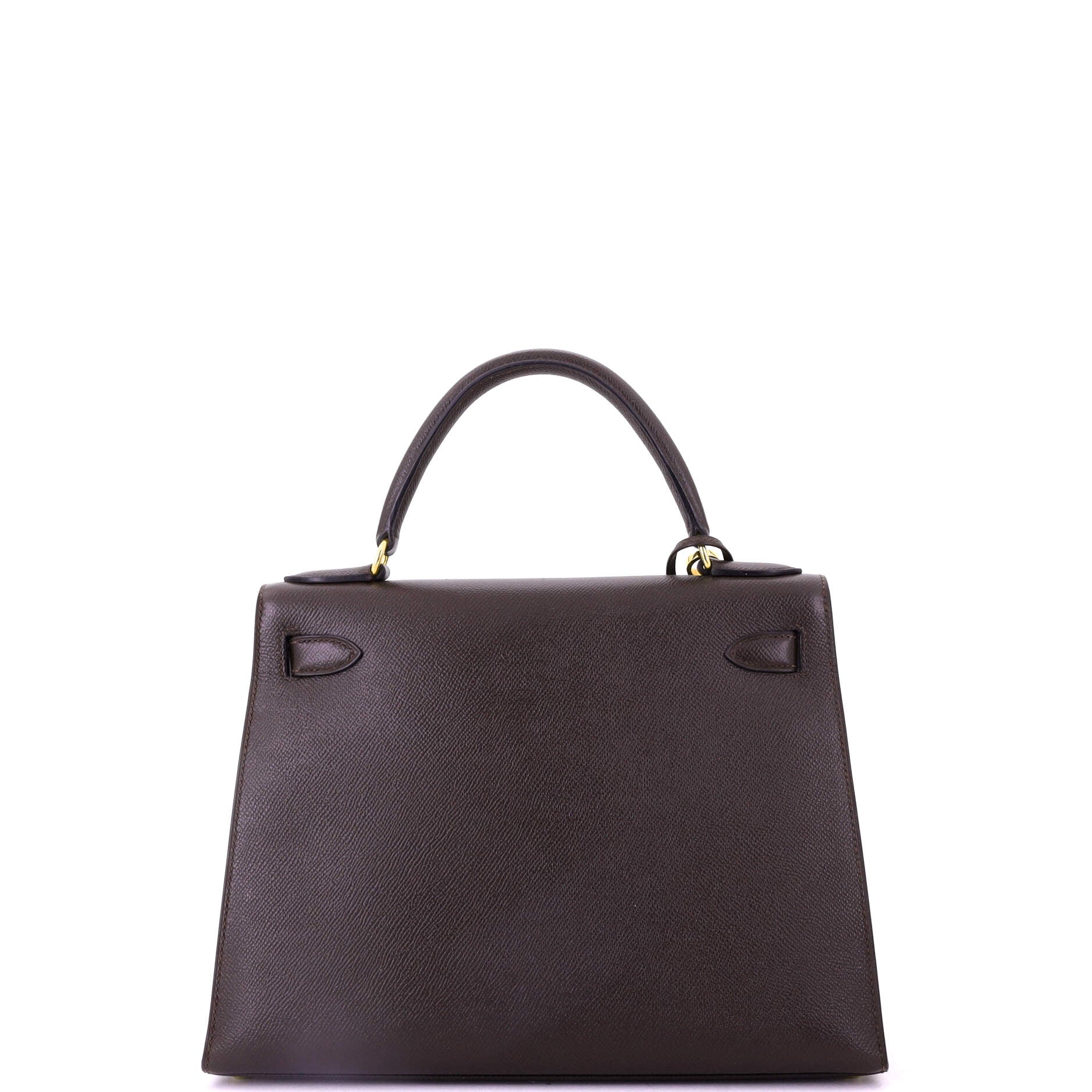 Kelly Handbag Ebene Courchevel with Gold Hardware 28