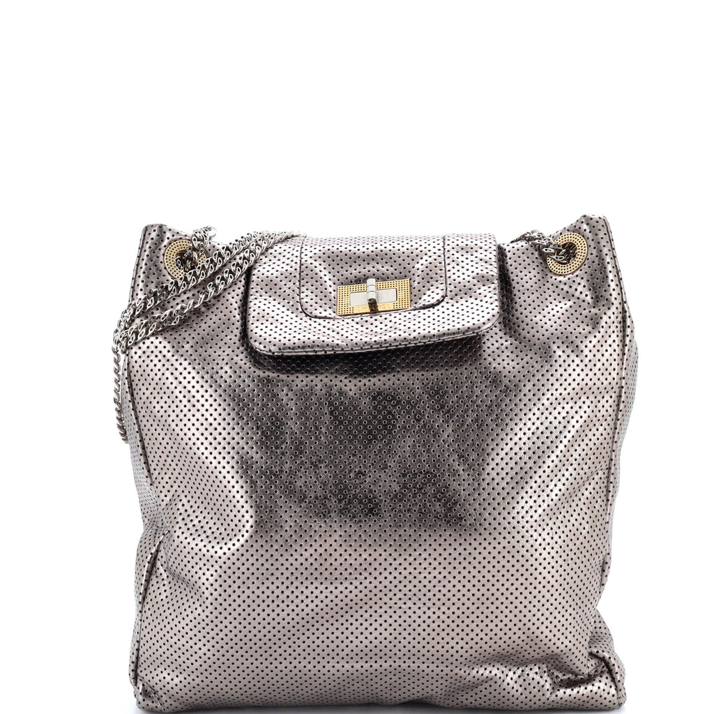 Drill Tote Perforated Leather Large