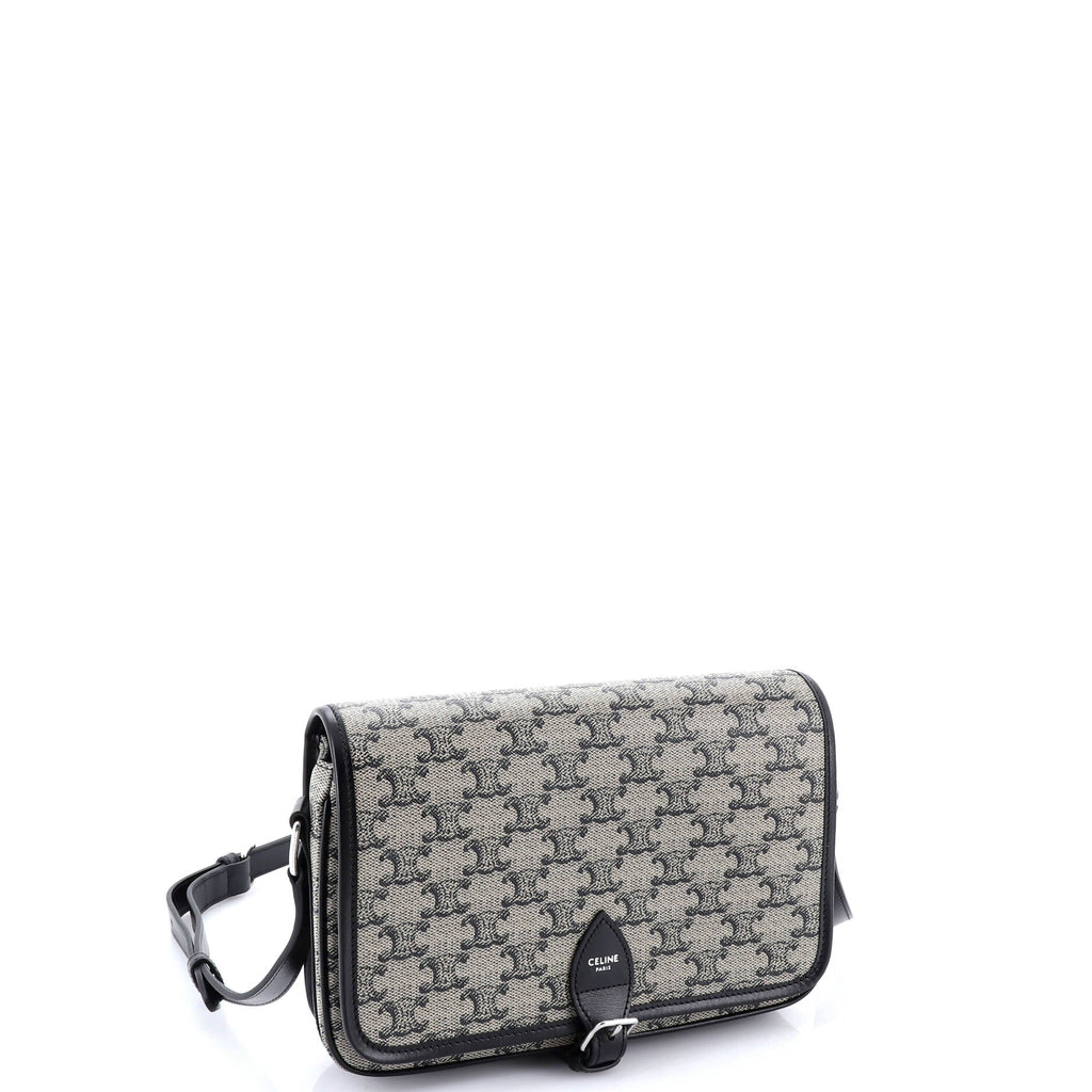 Folco Messenger Bag Triomphe Coated Canvas and Leather Small