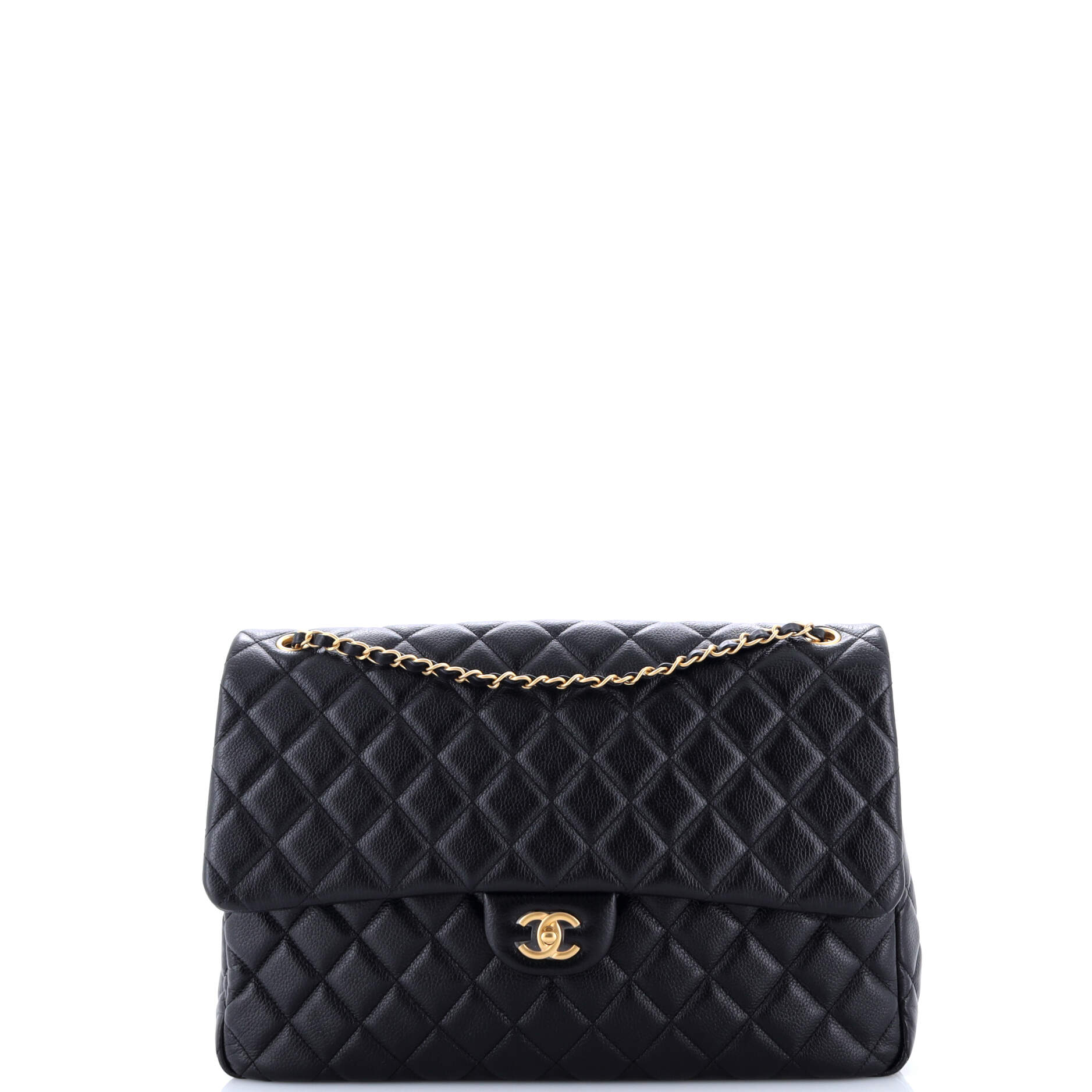 XXL Travel Flap Bag Quilted Caviar Small