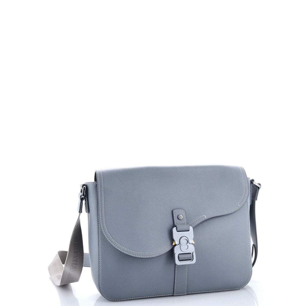Saddle Buckle Flap Messenger Bag Leather Medium