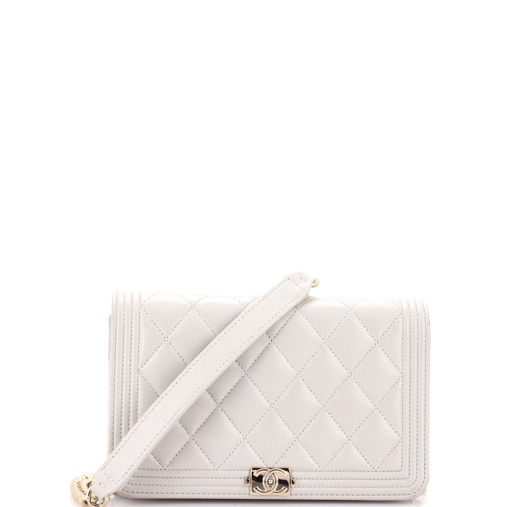 Boy Wallet on Chain Quilted Caviar