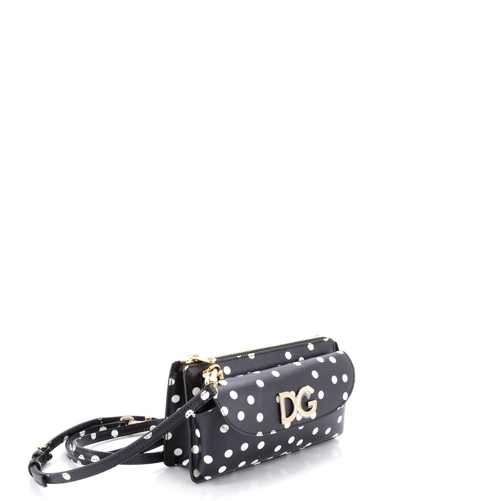 Flap Phone Holder with Strap Printed Leather