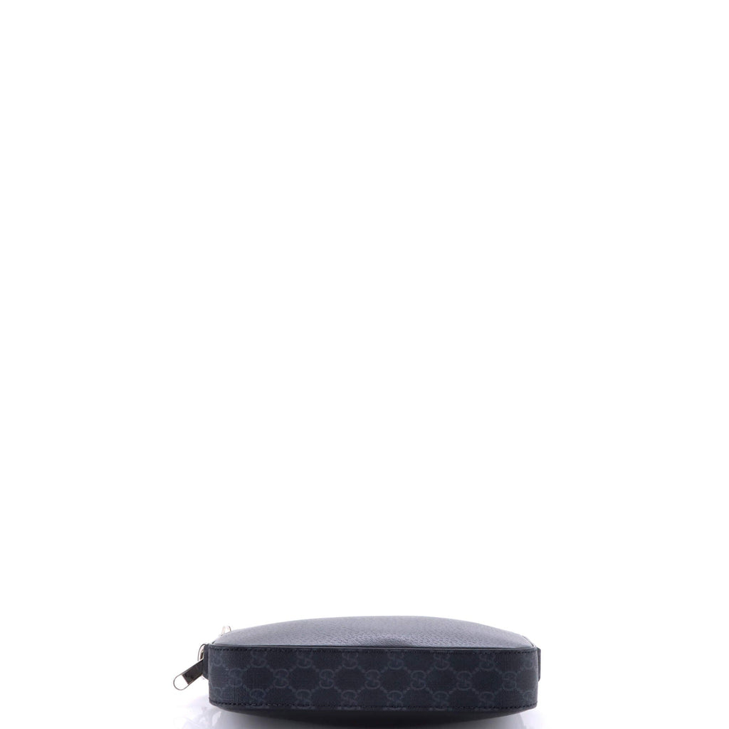 Crossbody Camera Bag Leather and GG Coated Canvas Small
