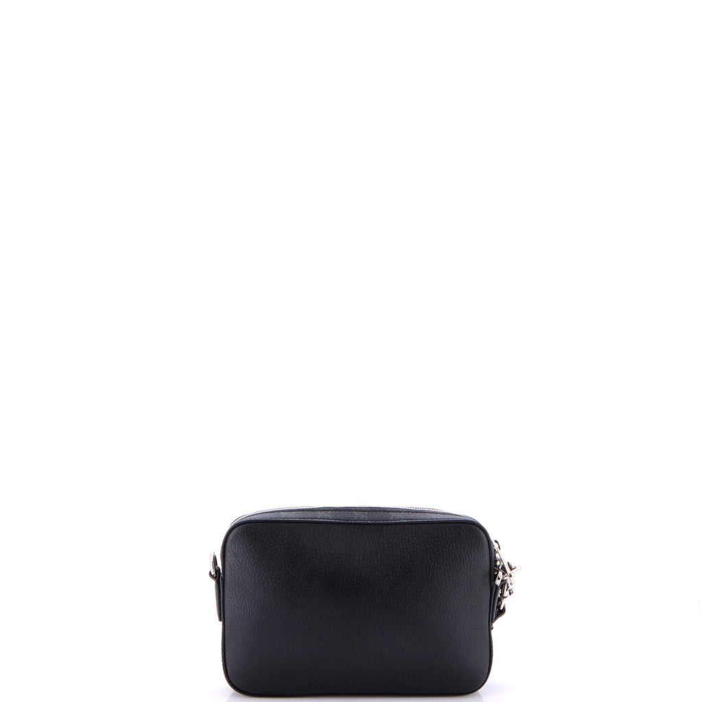 Crossbody Camera Bag Leather and GG Coated Canvas Small