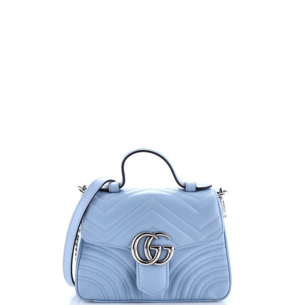 GG Marmont Top Handle Flap Bag Matelasse Leather Mini