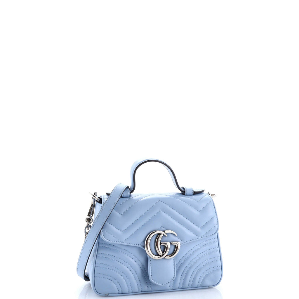 GG Marmont Top Handle Flap Bag Matelasse Leather Mini
