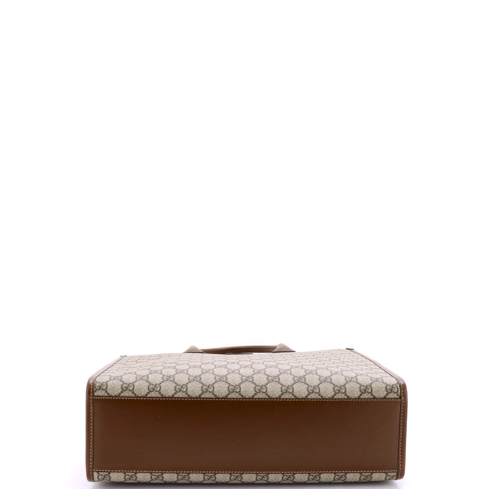 Vertical Structured Top Handle Open Tote GG Coated Canvas Medium