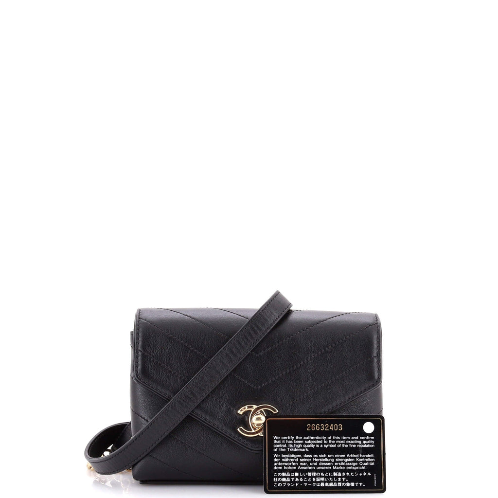 Coco Chevron Waist Bag Stitched Calfskin