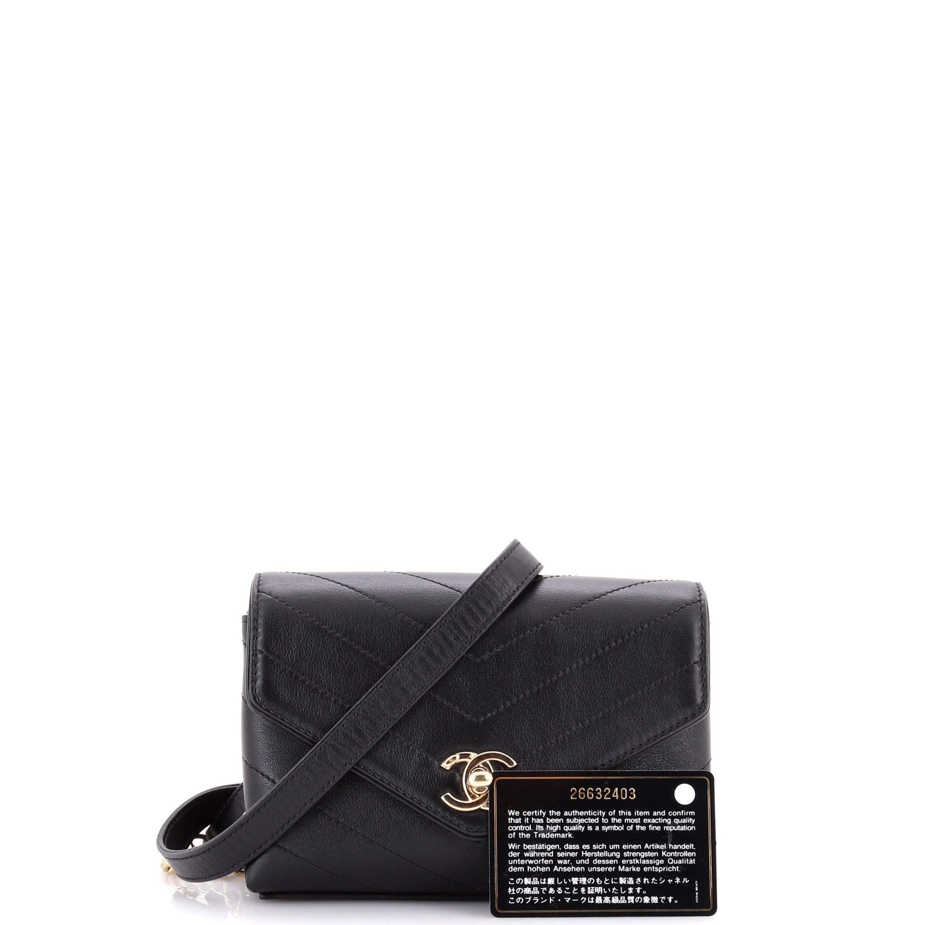 Coco Chevron Waist Bag Stitched Calfskin