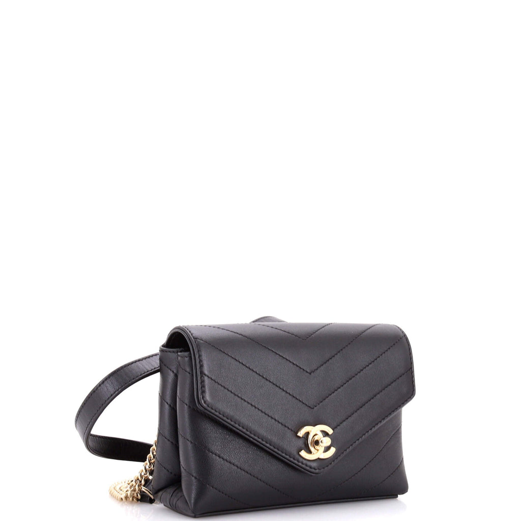 Coco Chevron Waist Bag Stitched Calfskin