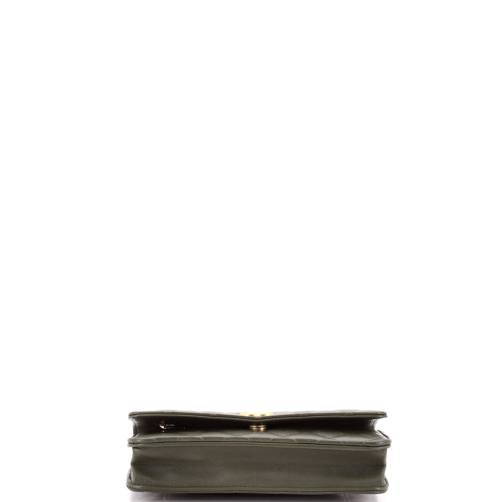 Woven Top Handle CC Flap Wallet on Chain Quilted Lambskin