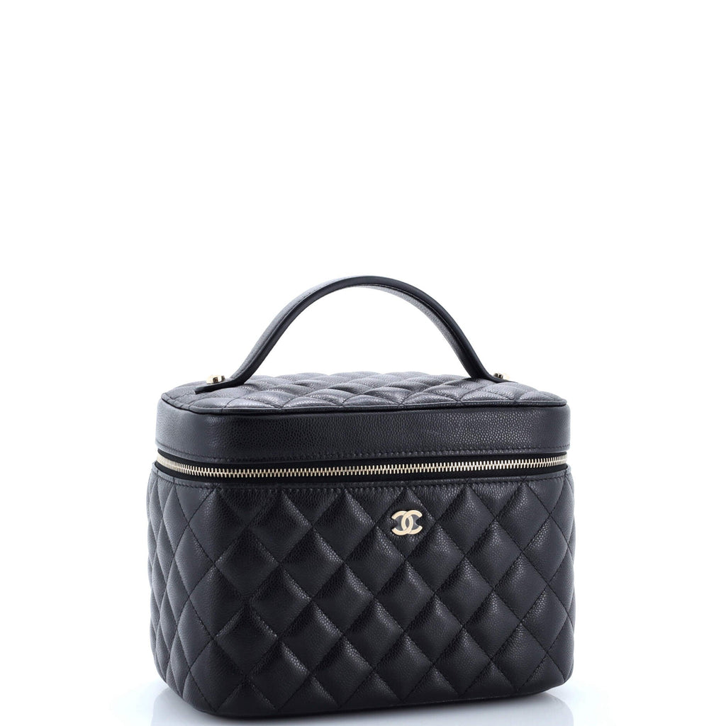 Classic Vanity Case Quilted Caviar Medium