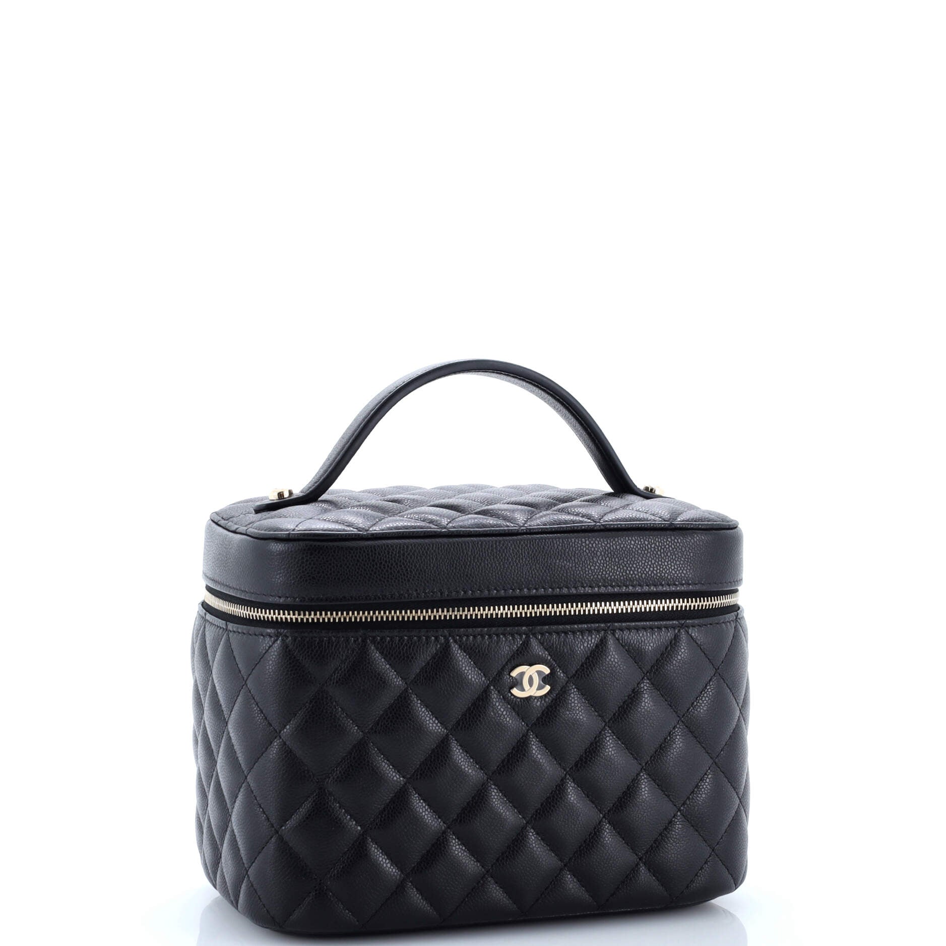 Classic Vanity Case Quilted Caviar Medium