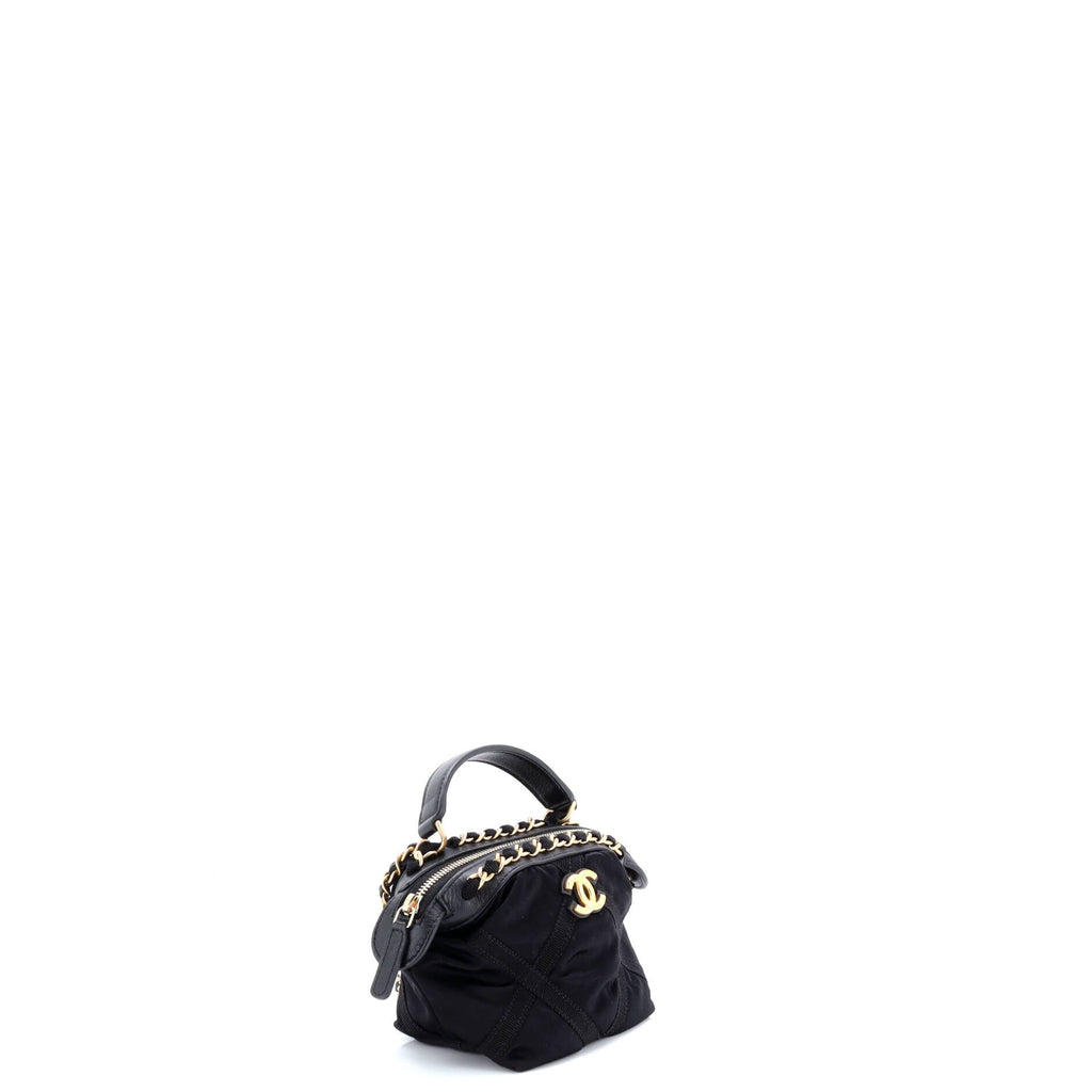 Top Handle Clutch with Chain Nylon with Grosgrain Mini