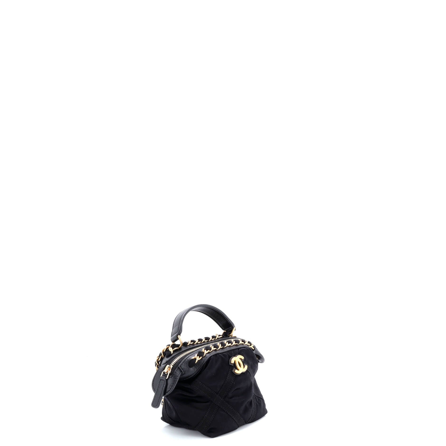Top Handle Clutch with Chain Nylon with Grosgrain Mini