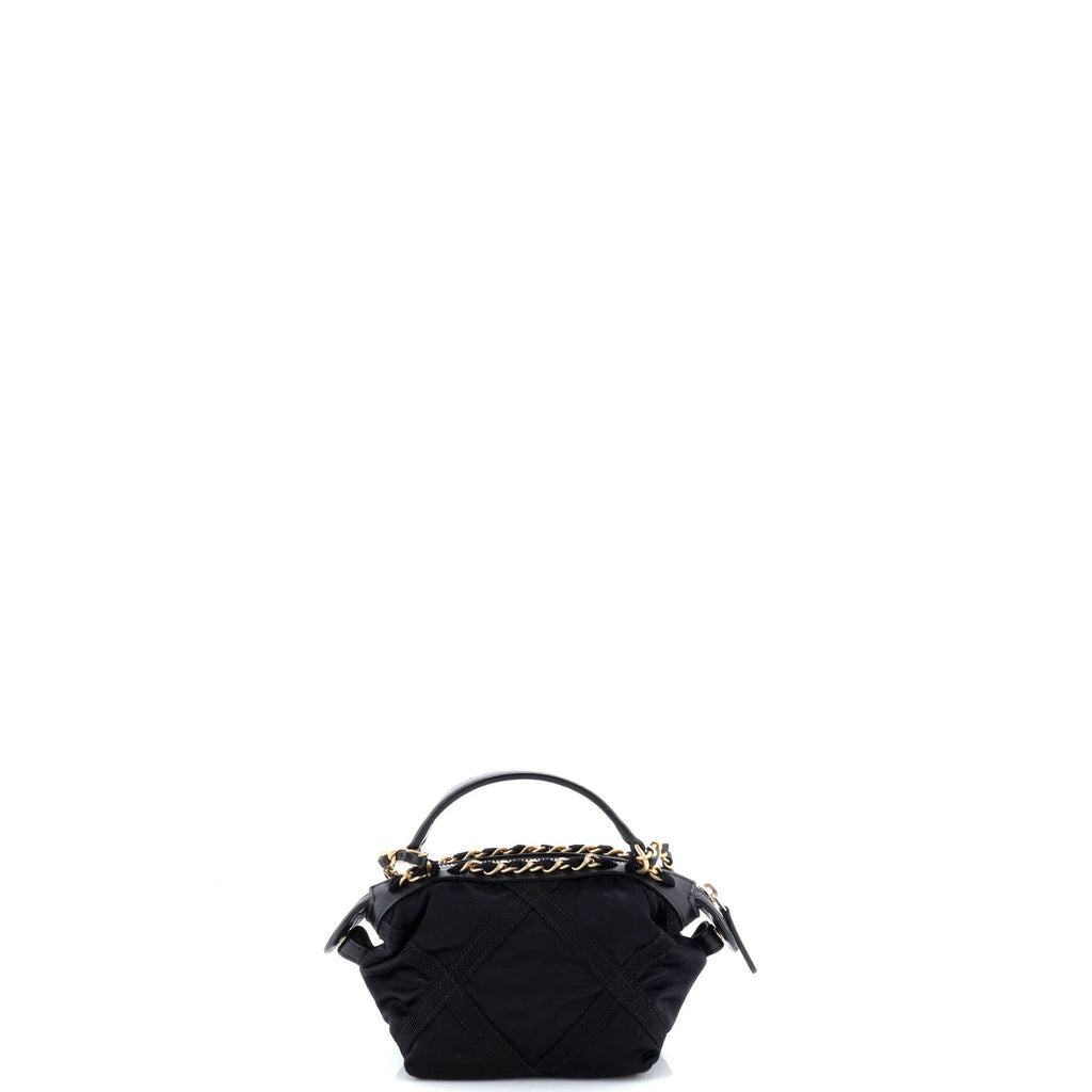 Top Handle Clutch with Chain Nylon with Grosgrain Mini
