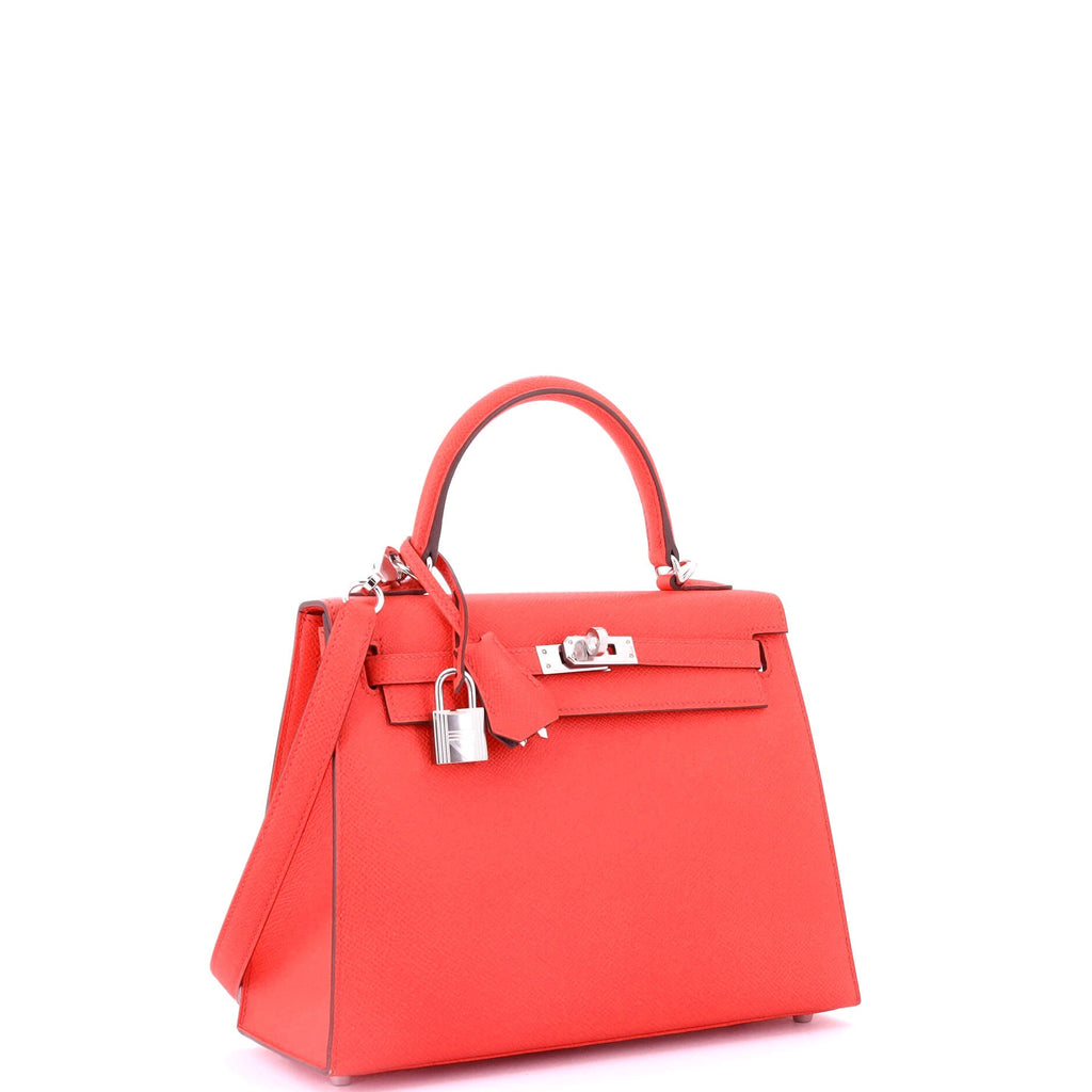 Kelly Handbag Verso Epsom with Palladium Hardware 25