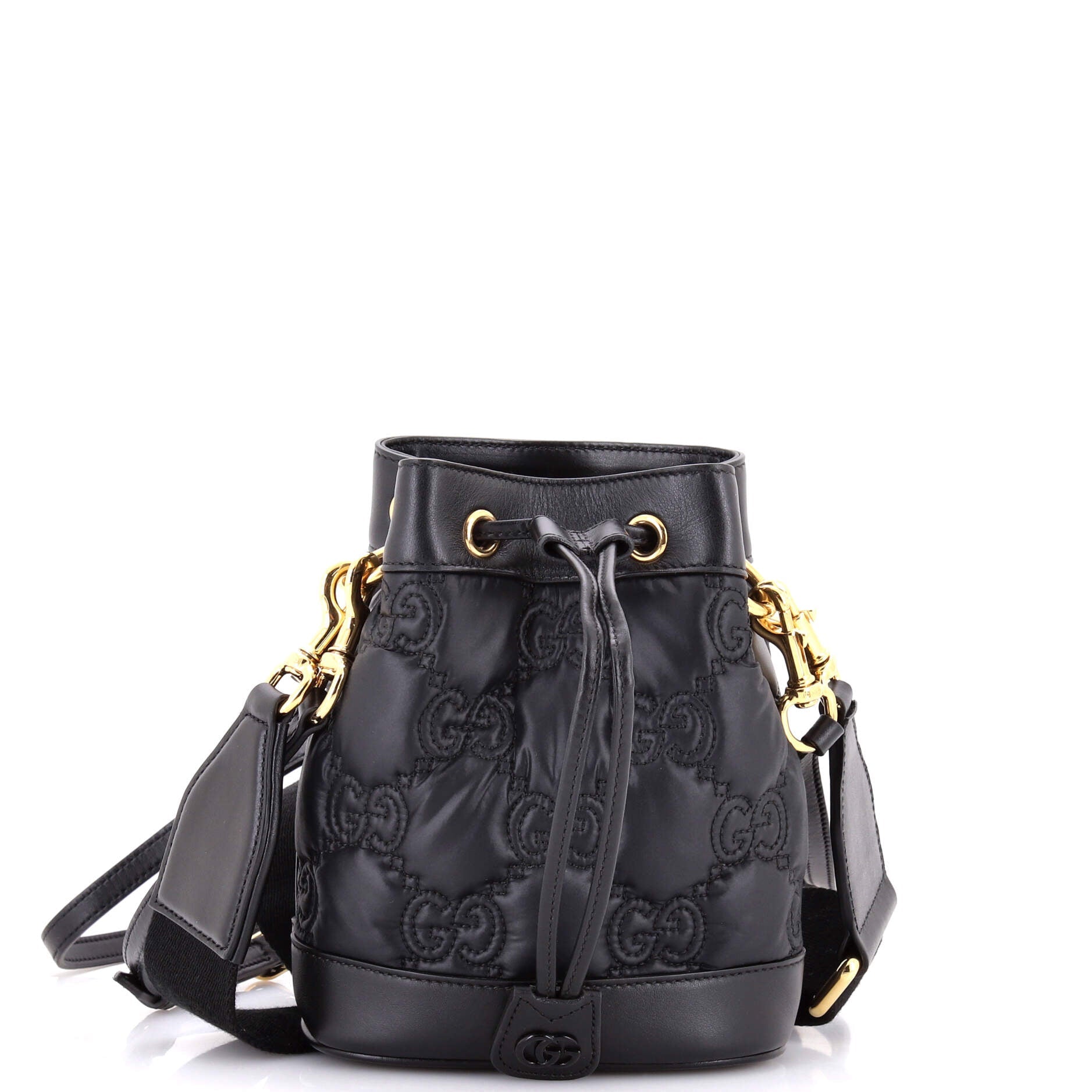 GG Convertible Bucket Bag GG Embossed Matelasse Nylon with Leather Small