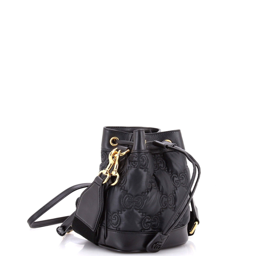 GG Convertible Bucket Bag GG Embossed Matelasse Nylon with Leather Small