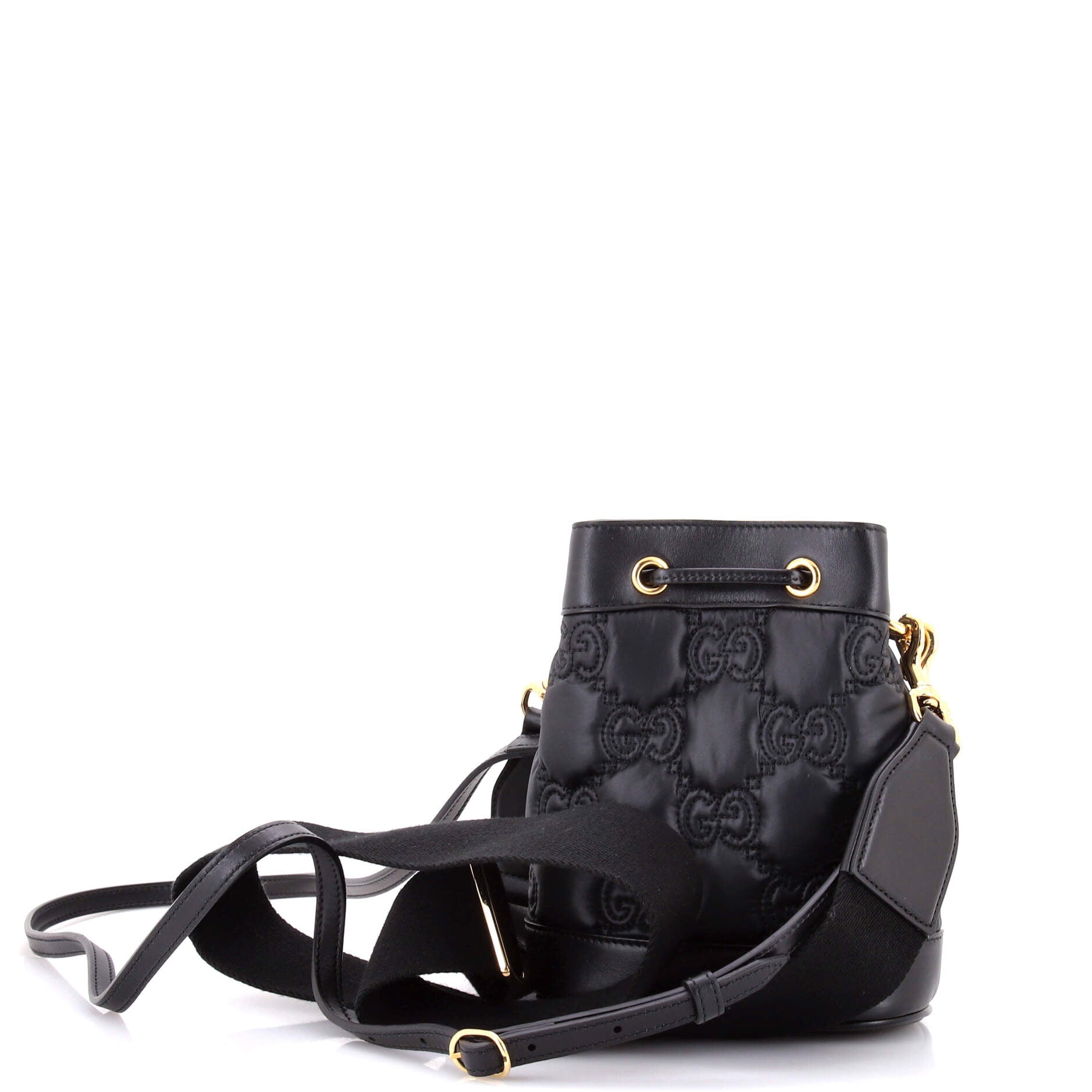 GG Convertible Bucket Bag GG Embossed Matelasse Nylon with Leather Small