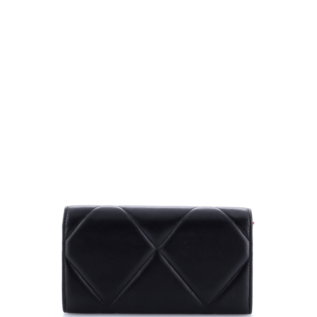 19 Flap Wallet Quilted Lambskin Long