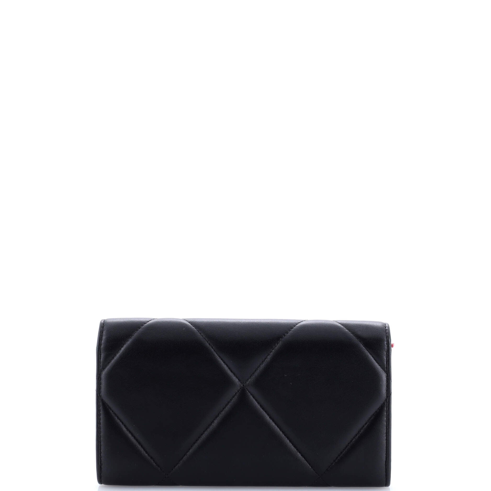 19 Flap Wallet Quilted Lambskin Long