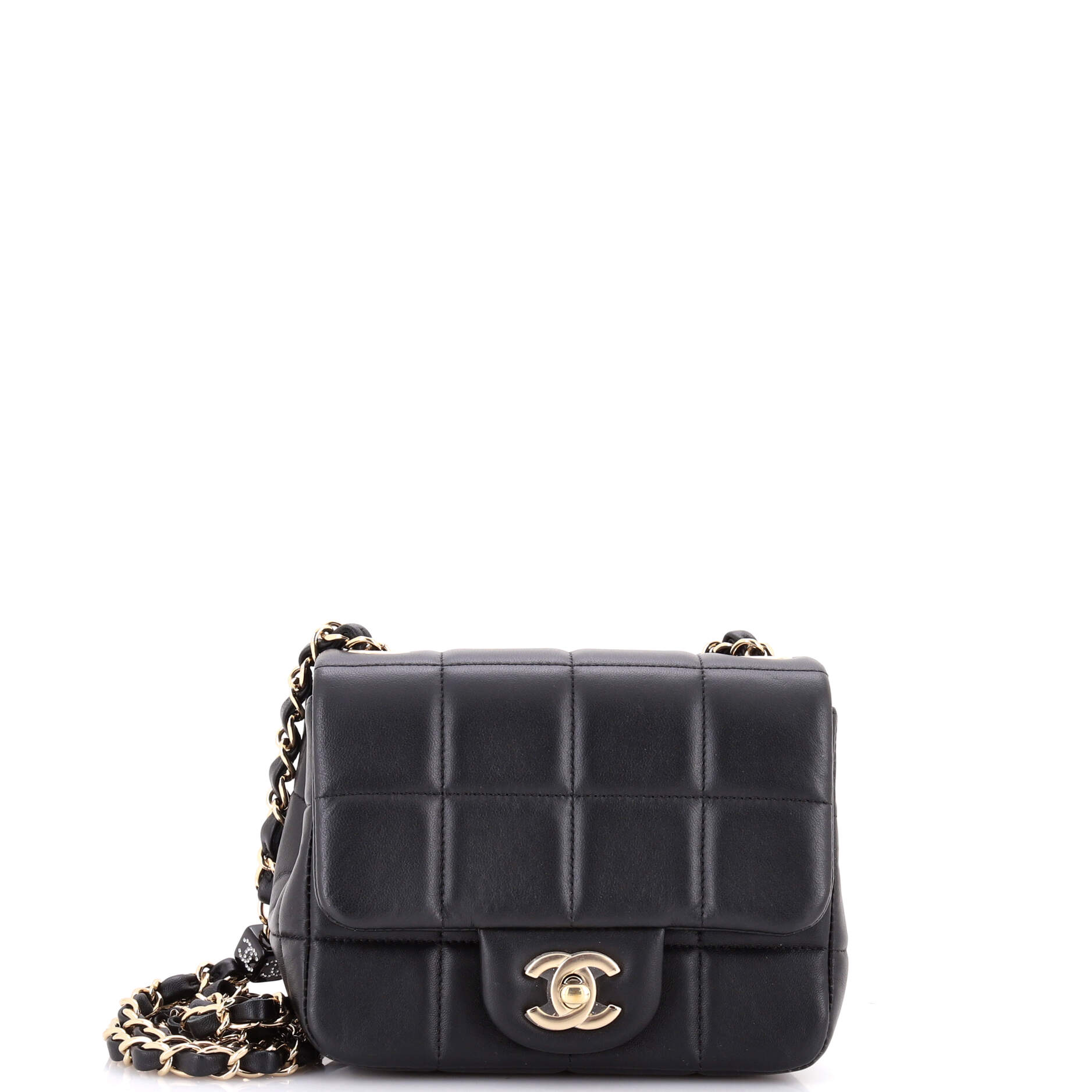 Monacoco Logo Blocks Square Flap Bag Quilted Lambskin with Resin Mini