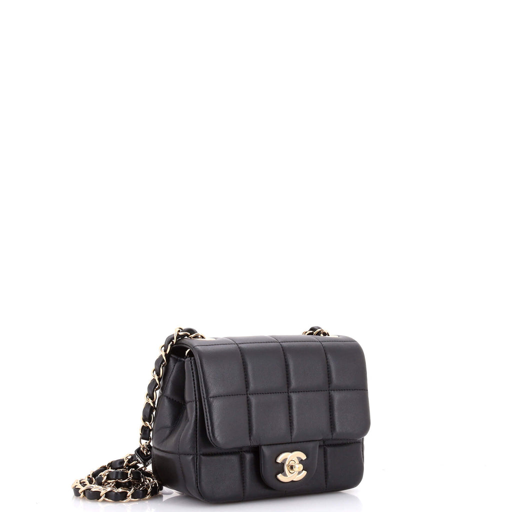 Monacoco Logo Blocks Square Flap Bag Quilted Lambskin with Resin Mini